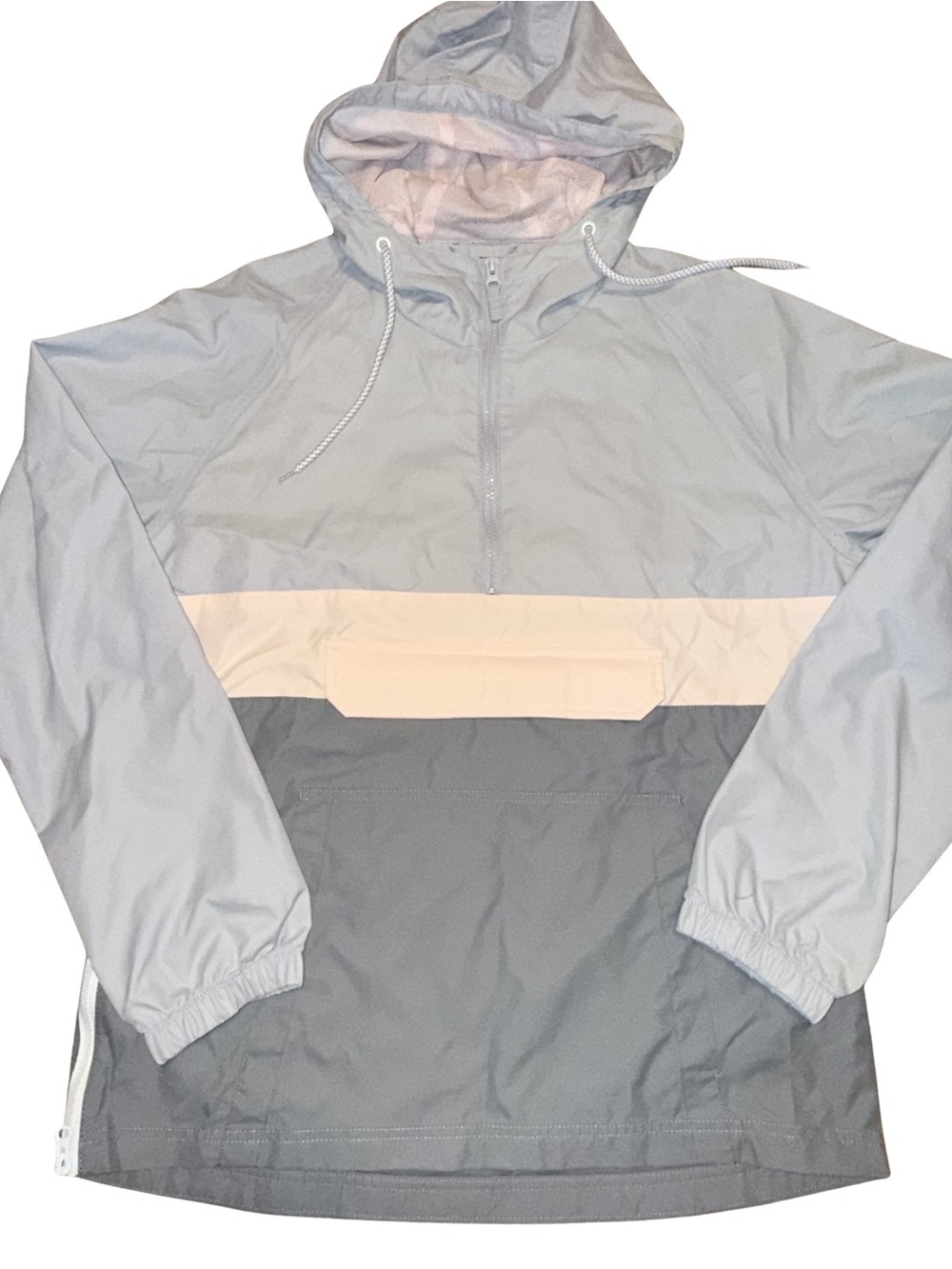 NWT American Rag Gray and Pink Color blocked Hooded Pullover Jacket Windbreaker
